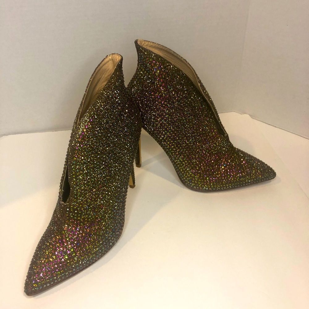 Liliana sparkling rhinestone 5in heel booties, size 8.5 - Picture 1 of 8
